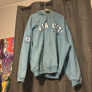 Vintage Y2K Varcity Zip Up Hoodie